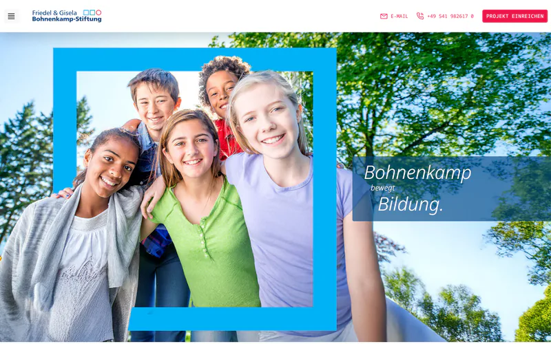 Screenshot der TYPO3-Website der Friedel & Gisela Bohnenkamp-Stiftung
